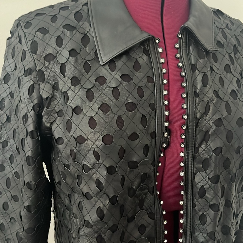 Real Leather Jacket, Mint Condition, Rhinestones,… - image 7